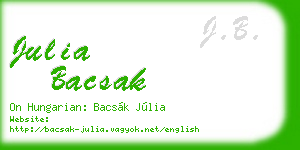 julia bacsak business card